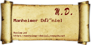 Manheimer Dániel névjegykártya